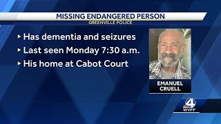 Search for missing, endangered man in Greenville