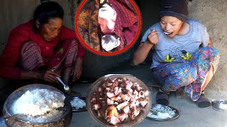 Manjita having lunch with chicken curry || Manjita \u0026 her son ||