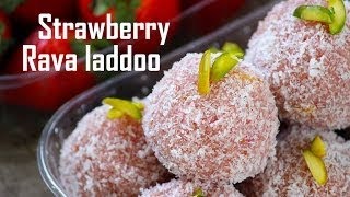 Rava laddoo with strawberries