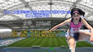 令和3年度　第74回全国高等学校陸上競技対校選手権大会北九州地区予選会2021年6月17日～6月20日　女子　入賞者　女子　100mH