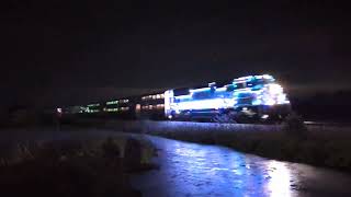 METX 500 Leads Outbound Holiday Train At Hainesville Illinois