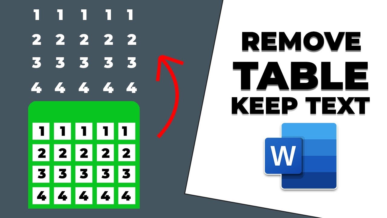 How To Remove Table But Keep Text In Word 2016 - YouTube