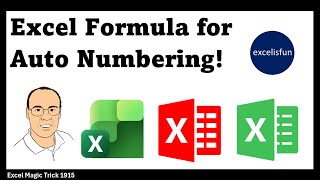 2 Excel Formulas to Add Sequential Numbers Each Time a New Row Is Added To a Table. EMT 1915