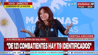 El homenaje de Cristina Kirchner a los excombatientes de Malvinas
