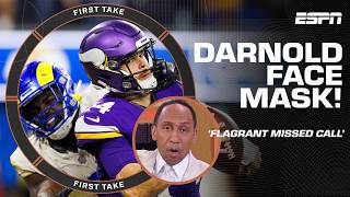 😡 'OBVIOUSLY, FLAGRANTLY WRONG!' 😡 - Stephen A. in DISBELIEF over missed face mask call | First Take