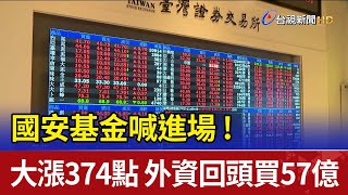 國安基金喊進場!大漲374點 外資回頭買57億