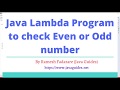 Java 8 Lambda Program to check Even or Odd number