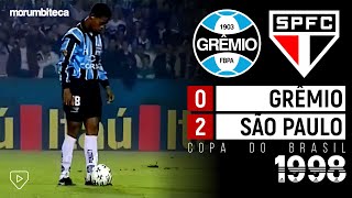 Grêmio 0x2 São Paulo - 1998 - NEM O JOVEM RONALDINHO CONSEGUIU PARAR O SHOW DO SÃO PAULO FC!