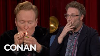 Conan Takes A Hit Of Seth Rogen’s Joint  - CONAN on TBS