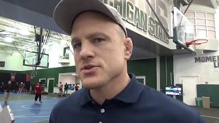 Cael Sanderson on Penn State's day at the Big Ten Championships, decision to pull Nolf