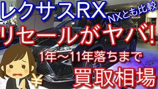 プロが調べたレクサスRXリセールバリュー1年～11年落ちまで　NXとも比較　途中LSとも比較