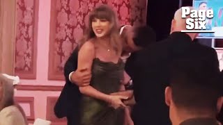 Travis Kelce can’t keep his hands off Taylor Swift in sweet shoulder-kiss video from gala date night