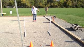 A shooting demo from Marco Foyot stop at Zanesfield Petanque Club﻿