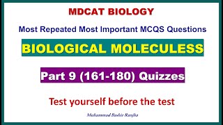 Biological Molecules MCQS Part-9 #mdcatbiology #mdcat2024 #biologicalmolecules #etea2024 #nums2024
