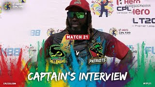 Captains' Interviews | St Kitts & Nevis Patriots vs Jamaica Tallawahs| CPL 2021