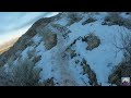 would you brave the ice for views like this golden frost path sunset snow mountains 4k pov hike