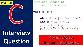 20 C interview question || Increment ||
