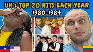 REACTION TO The UK's Top 20 Hits of Each Year 1980-1984 | FIRST TIME WATCHING