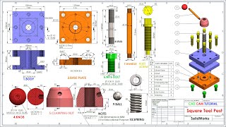 Square Tool Post in Solidworks
