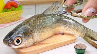 Yummy Miniature Spicy Chilli Lime Grilled Fish 🐟 Catching Fish in Nature and Cooking Mini Fish Food