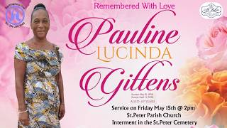 Live Stream of Funeral Service for Pauline Lucinda Gittens