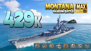 Battleship Montana: Big 430k damage in Random battle - World of Warships