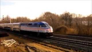 VRE commuter trains northbound through RO interlocking