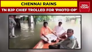 Chennai Rains: TN BJP Chief Annamalai Trolled For Photo-Op While Visiting Flooded Areas