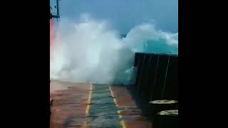 Heavy Swell and Rough weather effects. Major cause for ship rolling and pitching.