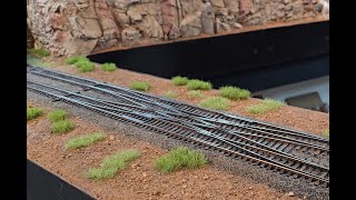 Layout Update. Lift-out Section Scenery. Groundwork, Ballast, Static Grass. Train Run-by's