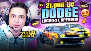 LUCKIEST CRATE OPENING EVER !! 😍 21000 UC DODGE CAR CRATE OPENING 🤑 PUBG MOBILE