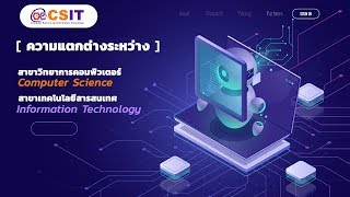 แนะนำสาขาวิทยาการคอมพิวเตอร์และสาขาเทคโนโลยีสารสนเทศ