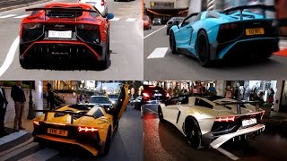 Compilation of Lamborghini Aventador SV Accelerations, Revs, Sound!