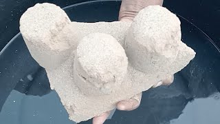 ASMR very soft sand and pure cement silk crunchy paste play dusty dipping crumble in 💦🤤😋