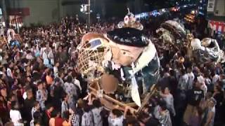 新潟市北区葛塚祭り2012 下他門VS栄町 下町VS上大口 灯籠押し合い Niigata City Kita-ku kuzuzuka Festival 2012 Japanese culture