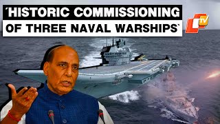 Defence Minister Rajnath Singh On Commissioning Of 3 Frontline Naval Warships