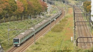 JR常磐線E233系2000番台 試運転・都営新宿線10-300形 快速本八幡 はるひ野～小田急永山/若葉台～京王永山