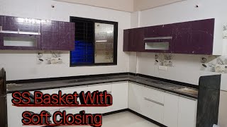 L type modular in SS basket with soft closing drawer