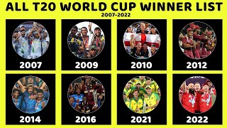 ICC T20 World Cup Winners List of All Seasons | T20 World Cup Champions 2007 to 2022