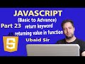 JavaScript Tutorial in Urdu for Beginners [Part 23] - Returning a value in JavaScript function