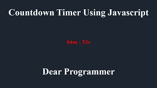 How To Create Countdown Timer in JavaScript | JavaScript Tutorials