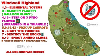 All secret/ hidden chests in Windwail Highland (Genshin Impact)