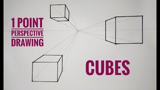 1 Point Perspective (Cube) Drawing for Beginners