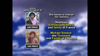 Ann Prince ~ Long Obituary
