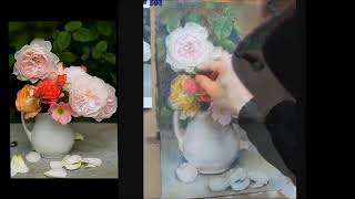 [대산화가] Draw flower using pastel - 화사한 꽃 파스텔로 그리기