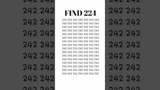 Can you spot 224 in 4 seconds? #gk #iq #shortsyoutube #shorts