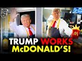 Trump Makes Fries At McDonalds, Serves Happy-Meals in Drive-Tru Window in Historic Kamala Troll 🍟