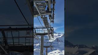 Going over a stunning lift in val d'isere #skiing #2023 #tignes #france