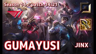 【EUWサーバー/C1】T1 Gumayusi ジンクス(Jinx) VS アッシュ(Ashe) BOT - Patch14.21 EUW Ranked【LoL】