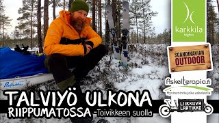 Talviyö Riippumatossa - testissä: Y-Frame peräkärry (Liikkuva Laatikko) \u0026 Liukulumikengät OAC Kar147